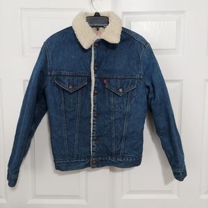 Levi's Denim Sherpa Lined Trucker Jacket 70605 0217 Size 36
